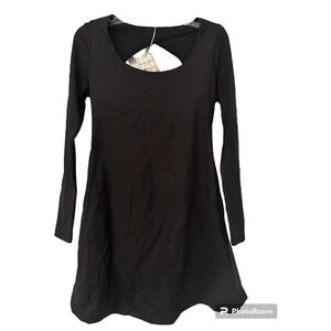 Halara size Medium Scuba Activewear Long Sleeve Swing Dress Cut Out Back